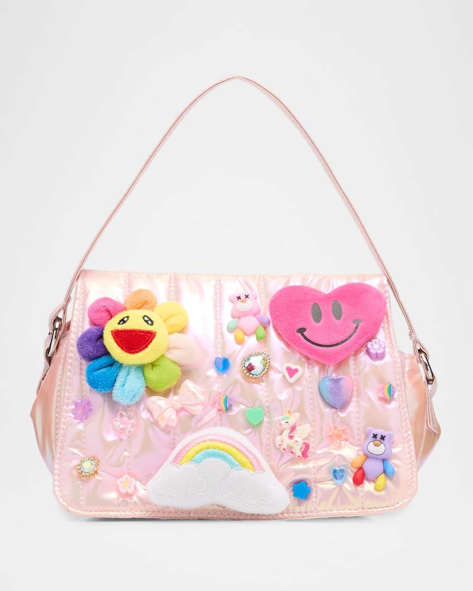Girl's Embellished Iridescent Puffy Shoulder Bag